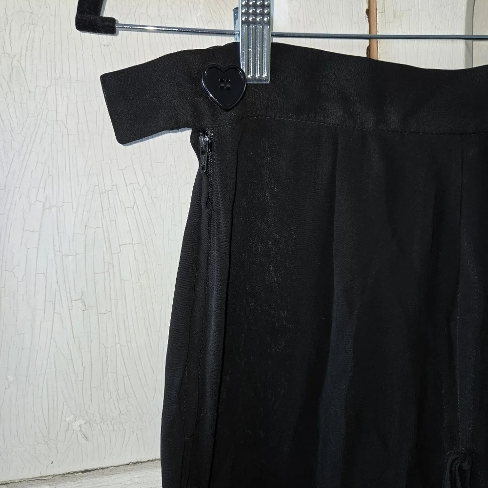 Sheer Black Swim Coverup Pants Cute Ties Down The Side Flowy Vacation Whimsygoth